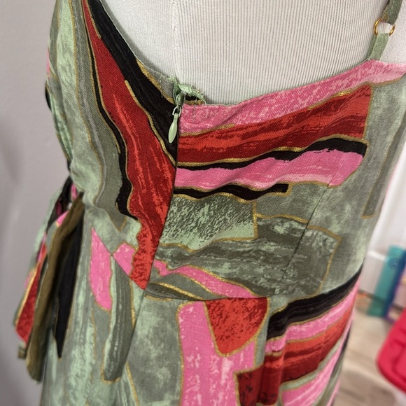 Jason Wu abstract artsy printed midi linen blend dress - Picture 7 of 9